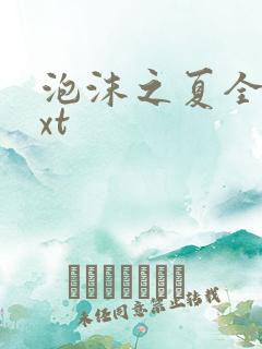 泡沫之夏全集txt