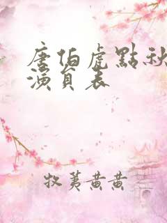 唐伯虎点秋香2演员表