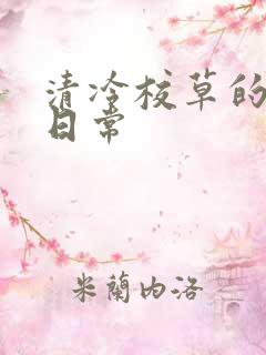 清冷校草的抹布日常