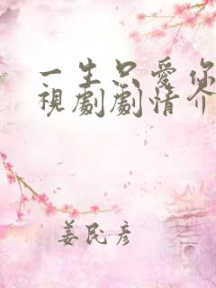一生只爱你 电视剧剧情介绍