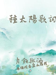 种太阳歌词