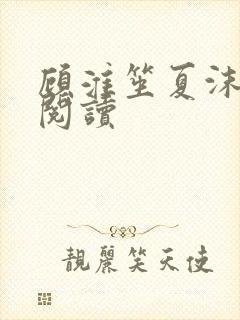 顾淮笙夏沫免费阅读