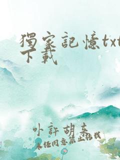 独家记忆txt下载