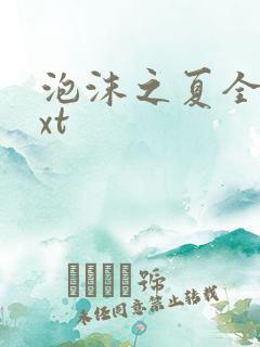 泡沫之夏全集txt