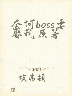 奈何boss要娶我原著
