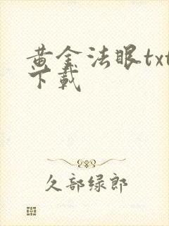 黄金法眼txt下载