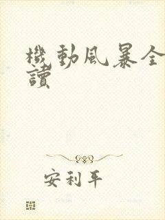 机动风暴全文阅读