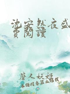 沈安然夜盛霆免费阅读