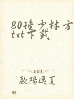 80后少林方丈txt下载