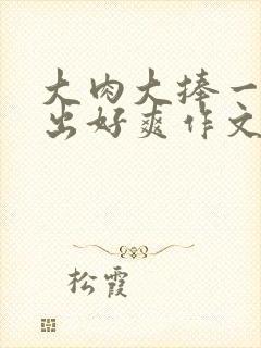 大肉大捧一进一出好爽作文