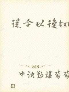 从今以后txt