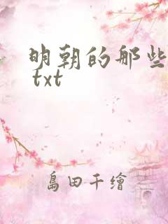 明朝的那些事儿 txt