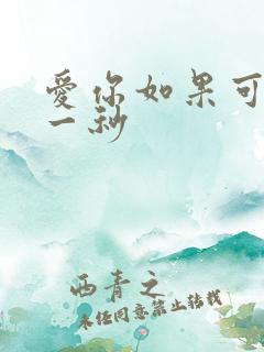 爱你如果可以早一秒