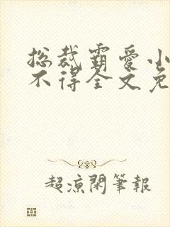 总裁霸爱小妻惹不得全文免费阅读