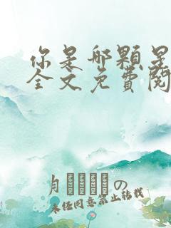 你是哪颗星小说全文免费阅读