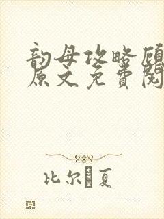 韵母攻略顾小暖原文免费阅读