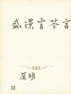 盛璟霄芩言小说