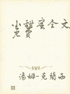 小甜蜜全文阅读免费