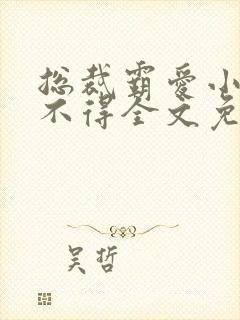 总裁霸爱小妻惹不得全文免费阅读笔趣阁