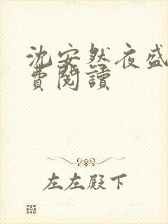 沈安然夜盛霆免费阅读