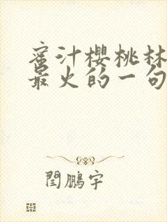 蜜汁樱桃林妙妙最火的一句