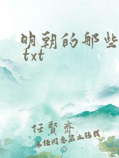明朝的那些事儿 txt