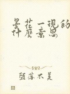 昙花一现的现是什么意思