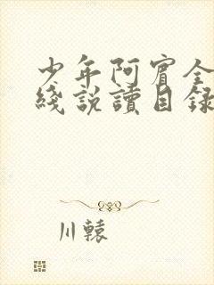 少年阿宾全文在线说读目录