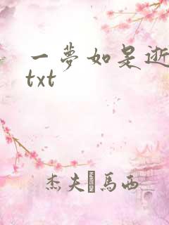 一梦如是逝水长txt