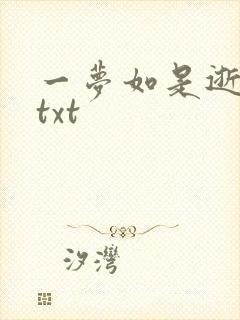 一梦如是逝水长txt