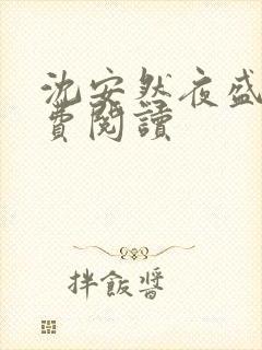 沈安然夜盛霆免费阅读