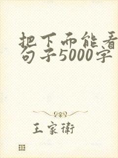 把下面能看湿的句子5000字