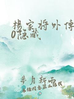 杨家将外传2.0隐藏