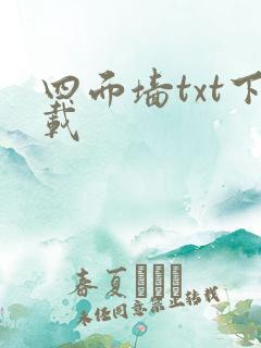 四面墙txt下载