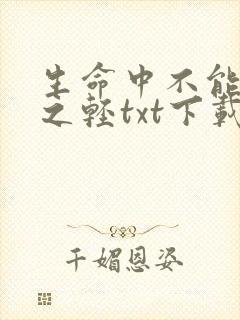生命中不能承受之轻txt下载