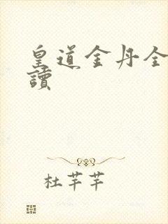 皇道金丹全文阅读