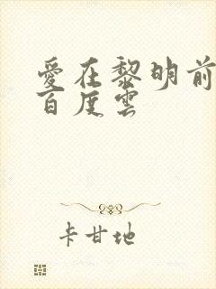 爱在黎明前降落百度云