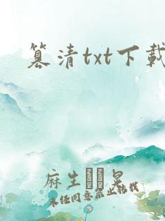篡清txt下载