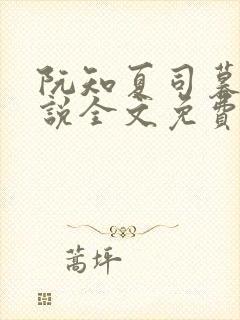 阮知夏司暮寒小说全文免费无弹窗