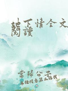 地下情全文免费阅读