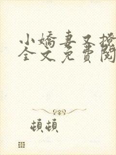 小娇妻又撩又甜全文免费阅读