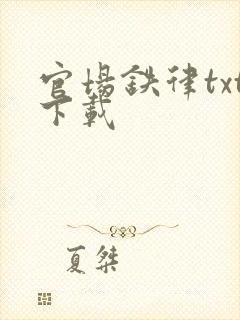 官场铁律txt下载