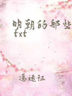 明朝的那些事儿 txt