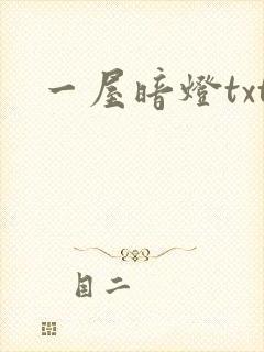 一屋暗灯txt