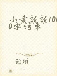 小黄说说1000字污车