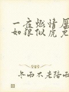 一夜燃情厉先生如狼似虎免费阅读