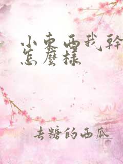 小东西我干的你怎么样