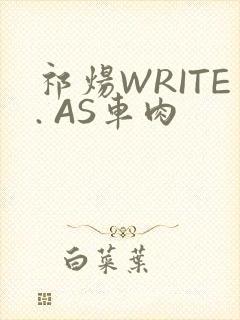 祁炀WRITE. AS车肉