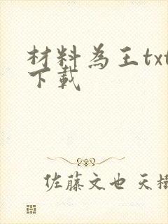 材料为王txt下载