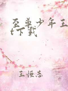 至尊少年王txt下载